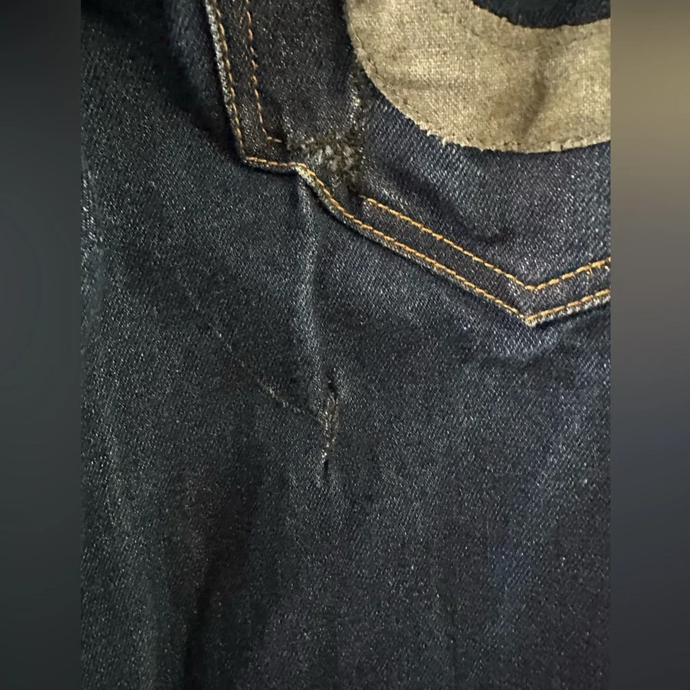 True Religion Section Row Seat Jeans Mens 36 Dark Wash Button Fly